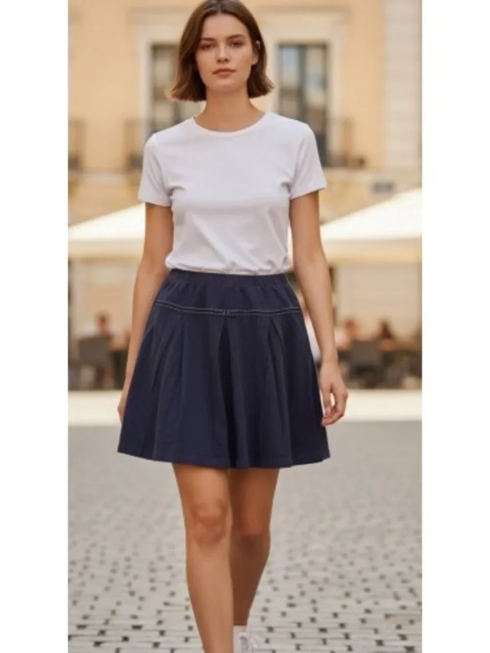 GYMBOREE Navy Blue Ribbon Trim Pleated Skort Girls Size 12